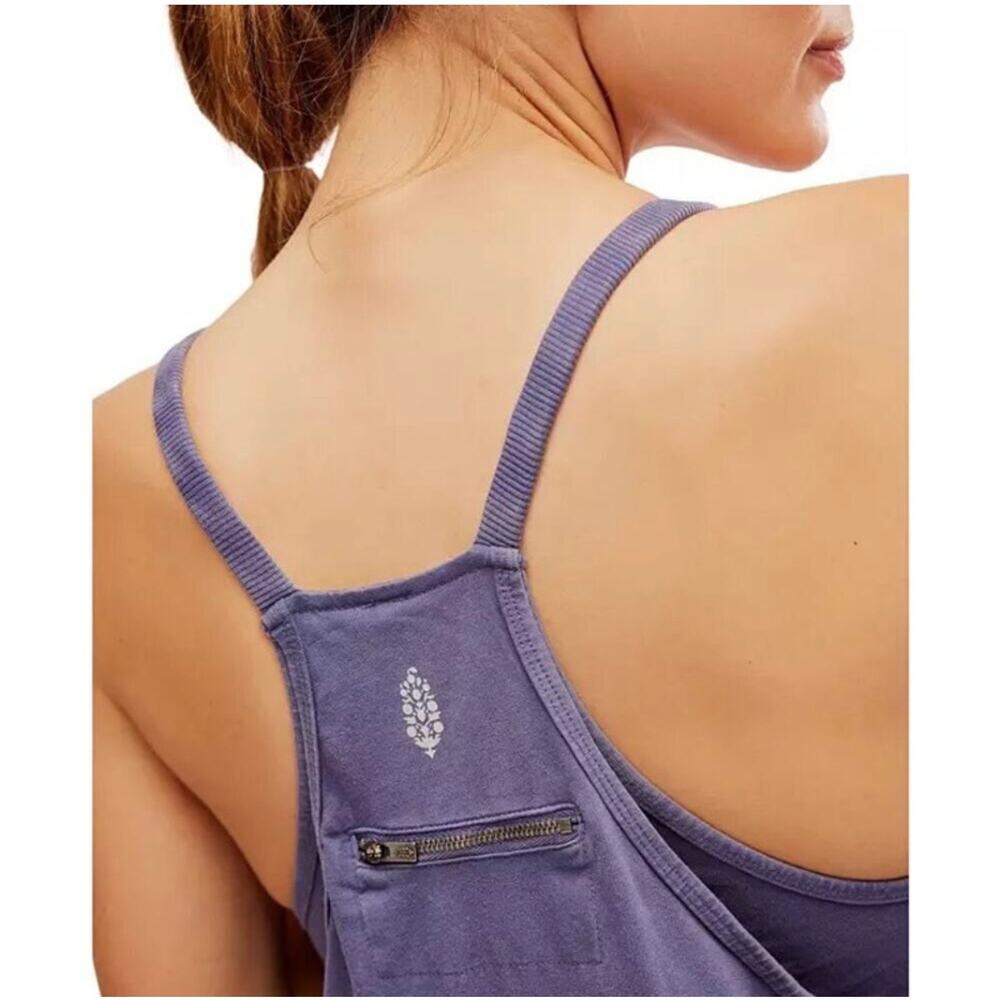 NWOT Free People Movement Blue Indigo Hot Shot Mini Dress Romper Size Small - Picture 4 of 14